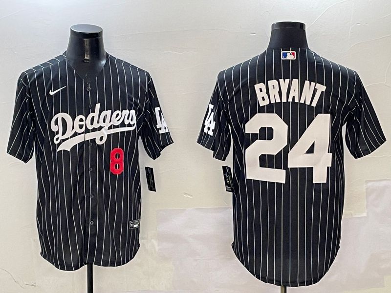 Men Los Angeles Dodgers #24 Bryant Black Stripe Jointly Name 2025 Nike MLB Jersey style 16